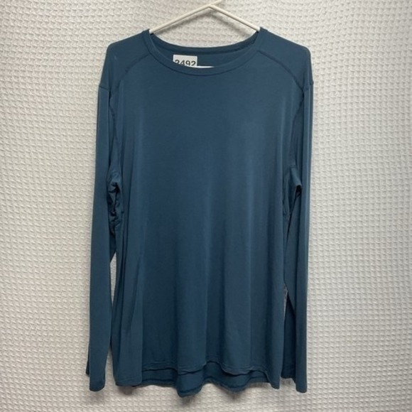 Le Bent Other - Le‎ Bent Blue Base Layer Long Sleeve T-Shirt Men XL China Rayon/Elastane/Wool